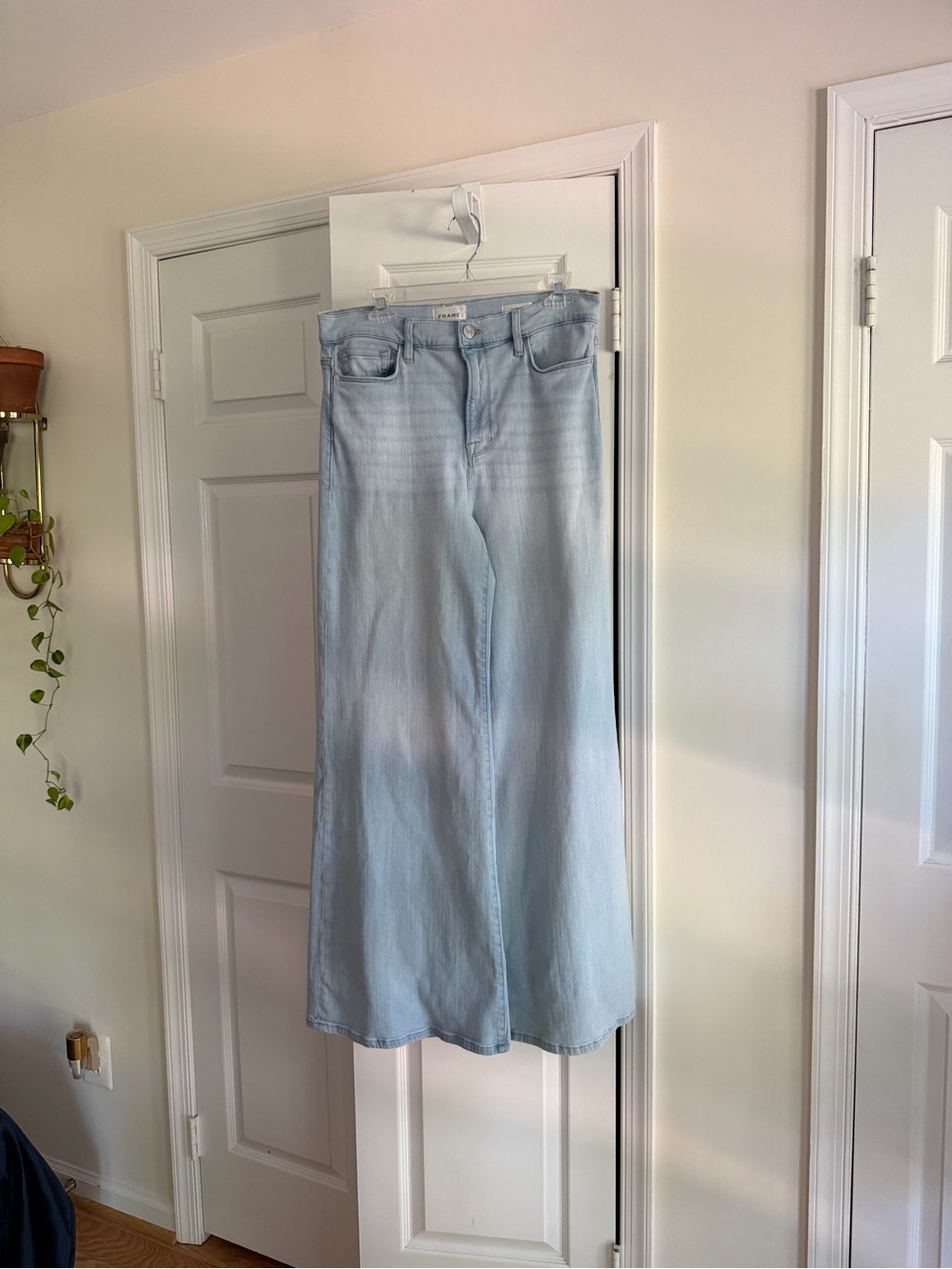 FRAME Le Palazzo High Rise Wide Leg Jeans Light Wash Size 31 NWT $288 - Picture 8 of 14